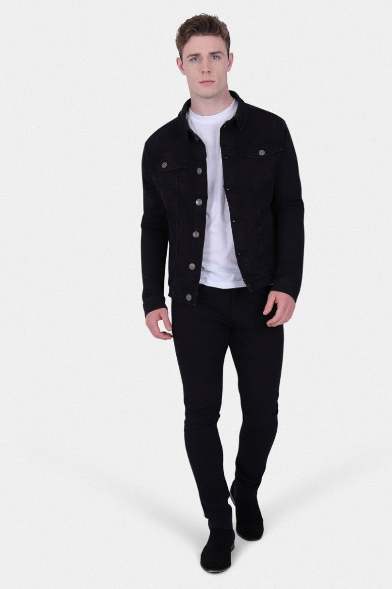 Black Denim Jacket with print | Men's Clothing & Fashion | HisColumn
