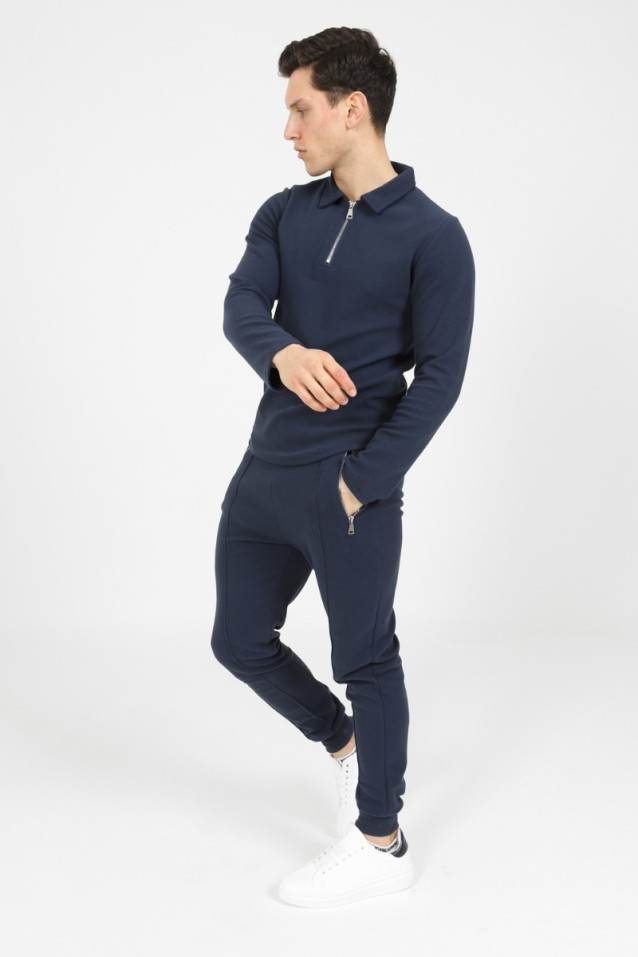 Smart Pique Tracksuit in Navy | Men's Clothing & Fashion | HisColumn