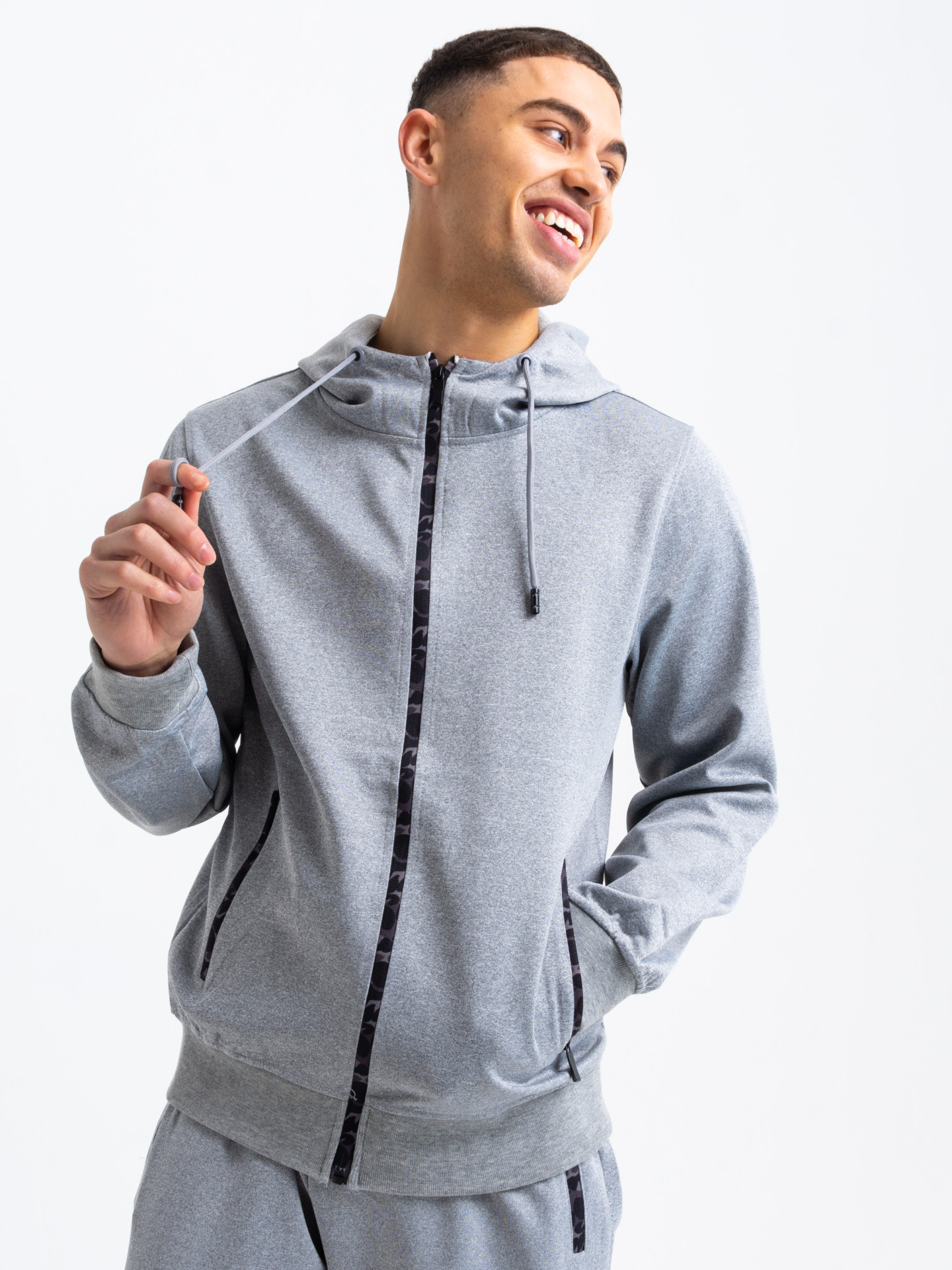 Army Zip Poly Tracksuit in Grey | Men's Clothing & Fashion | HisColumn